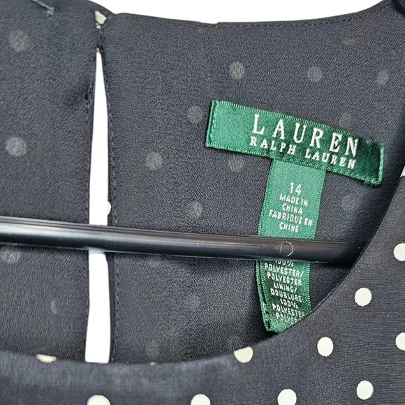 Ralph Lauren Black and Cream Polka Dot Top - Picture 3 of 4